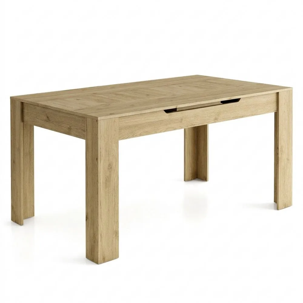 Mesa Extensible hasta 200 cm para Comedor o Cocina, Roble, Estilo Moderno
