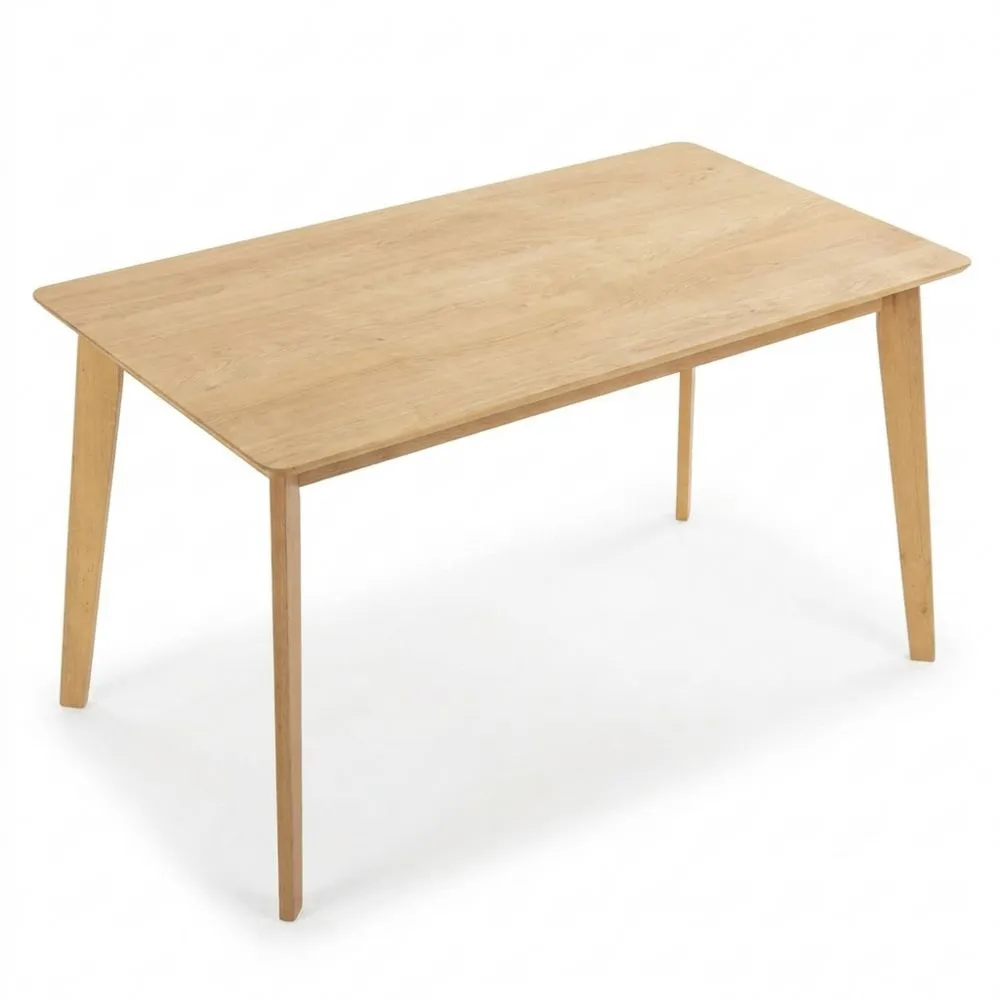 Mesa de Comedor 140x80 cm de Madera Maciza en Color Roble