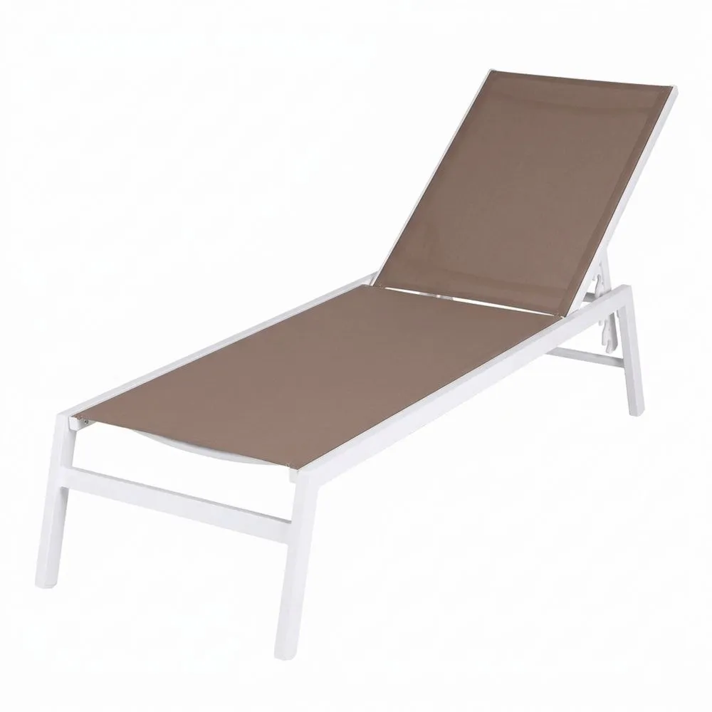 Tumbona de Jardín Reclinable y Apilable para Terraza o Piscina 199x61 cm Marrón