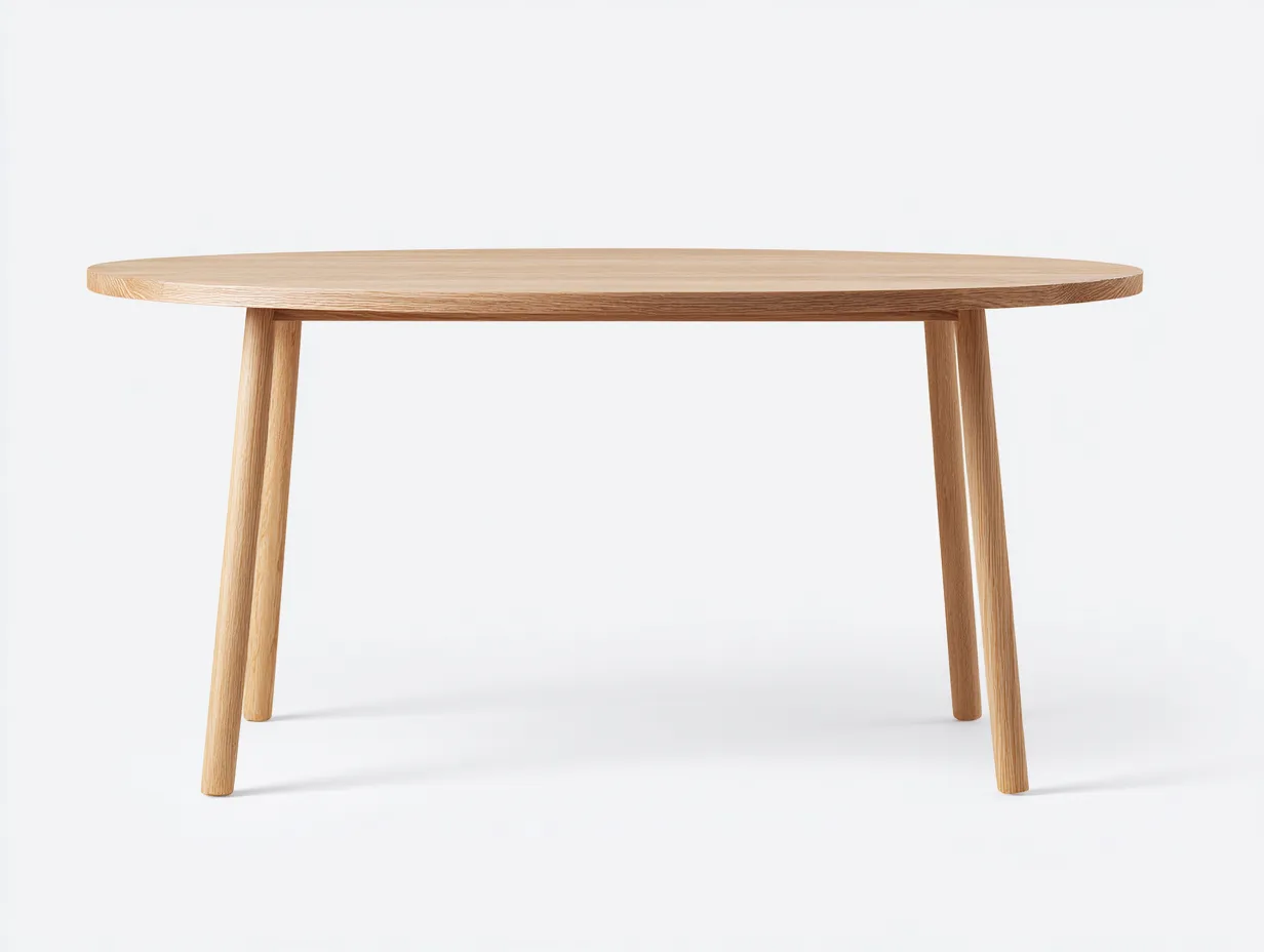 Tavolo da pranzo ovale in legno 180 x 90 x 75 cm - rovere chiaro - per sala da pranzo - stile minimal naturale-Haviainest