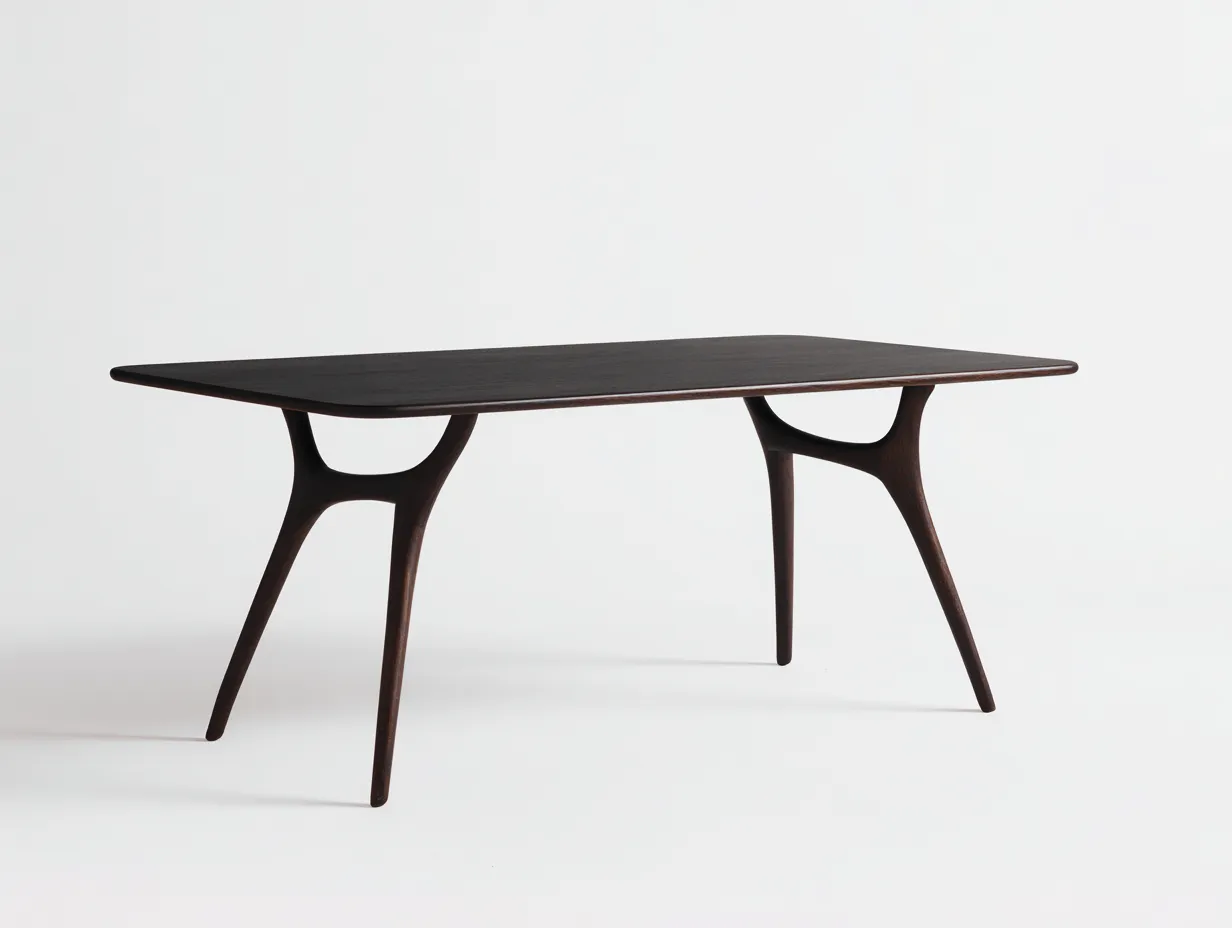 Tavolo da pranzo in legno scuro 180 x 85 x 75 cm - noce scuro - per sala da pranzo - stile organico contemporaneo-Haviainest
