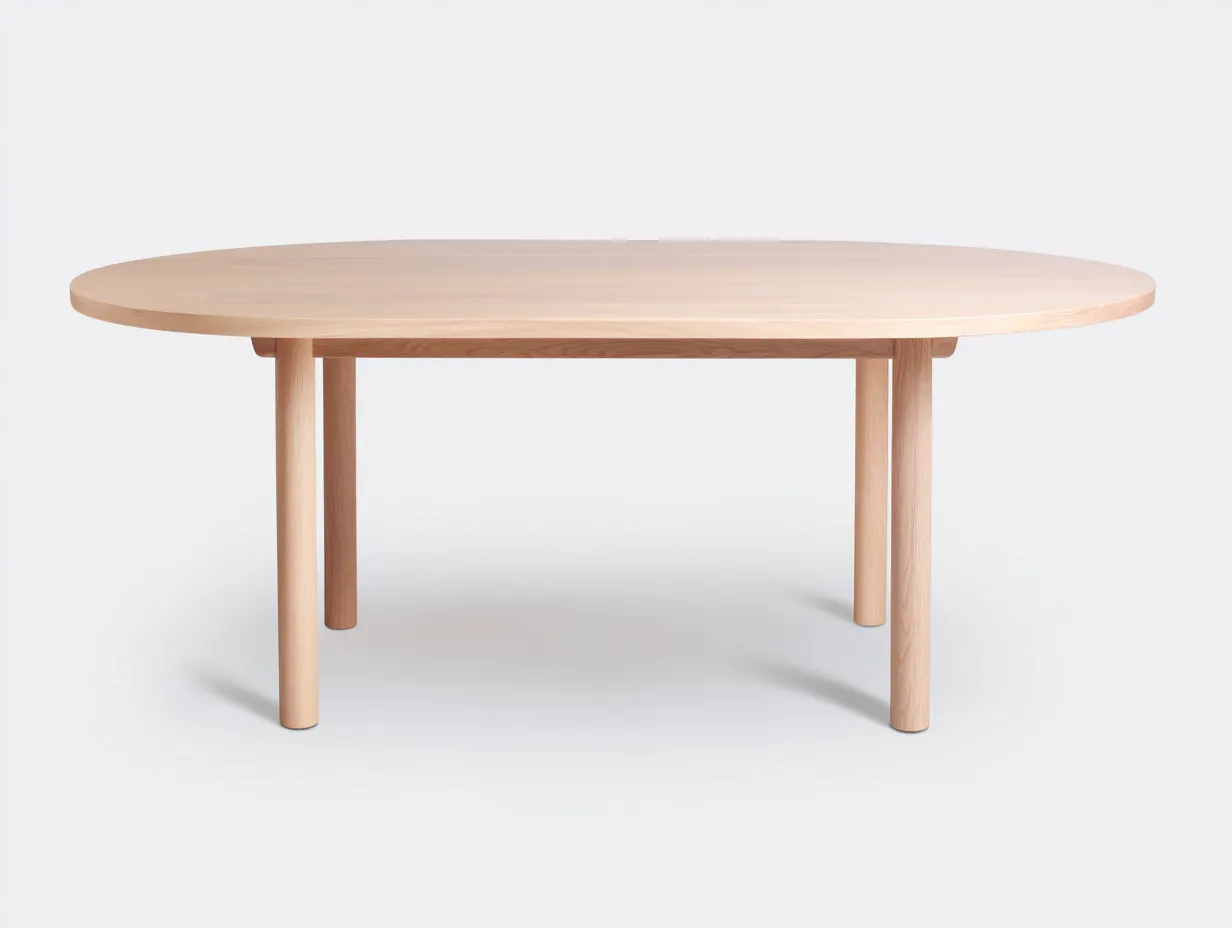 Tavolo da pranzo ovale in legno chiaro 190 x 100 x 75 cm - rovere chiaro - per sala da pranzo - stile moderno sobrio-Haviainest