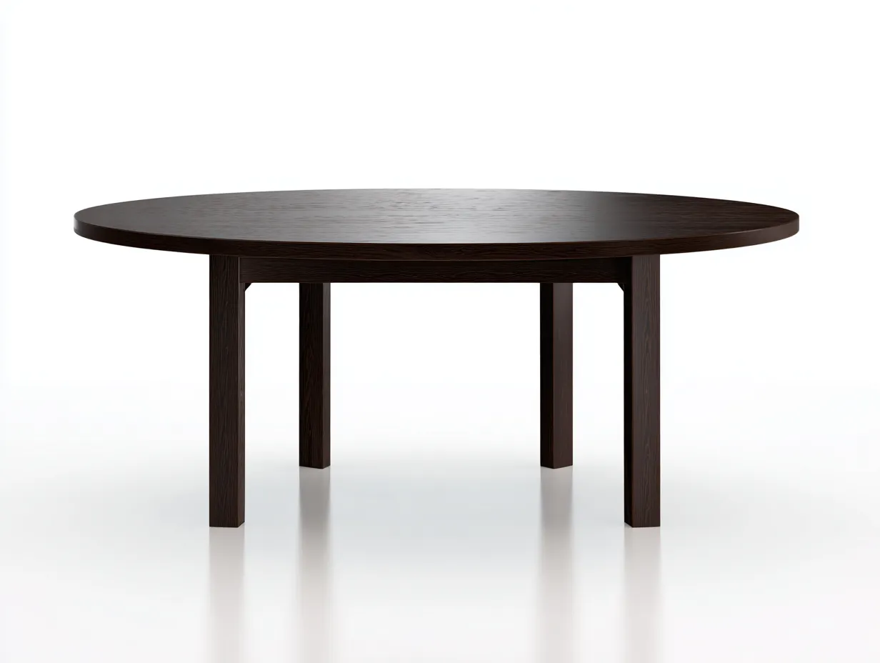 Tavolo da pranzo rotondo in legno 150 x 150 x 75 cm - marrone scuro - per sala da pranzo - stile moderno materico-Haviainest