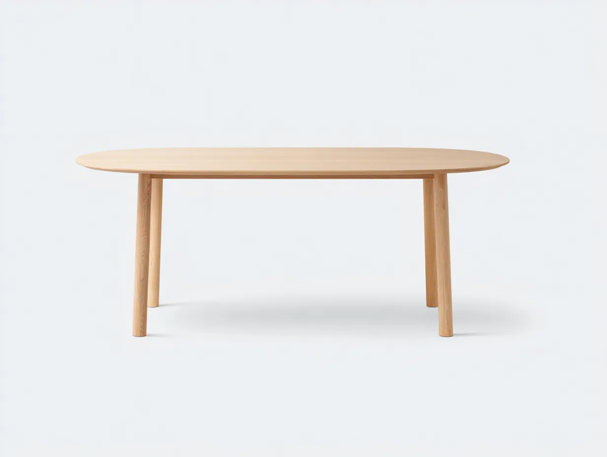 Tavolo da pranzo ovale in legno 185 x 95 x 75 cm - rovere chiaro - per sala da pranzo - stile essenziale contemporaneo-Haviainest