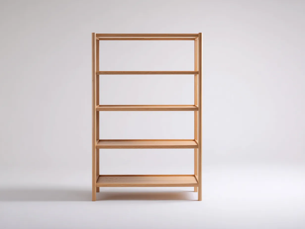Libreria aperta in legno 86 x 35 x 175 cm - rovere chiaro - per soggiorno - stile minimale moderno