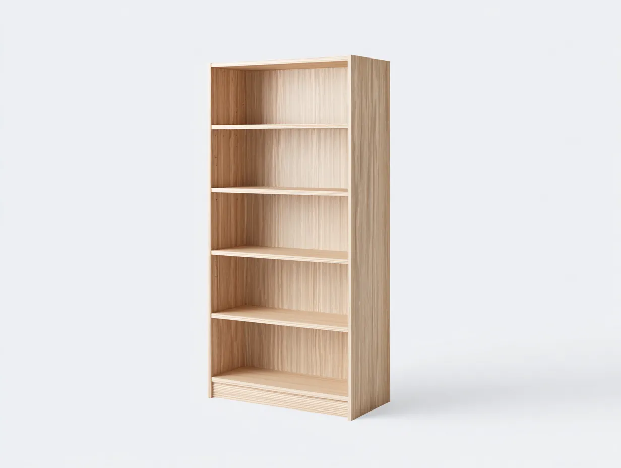 Libreria a giorno in legno chiaro 78 x 30 x 182 cm - pino chiaro - per soggiorno - stile minimal funzionale