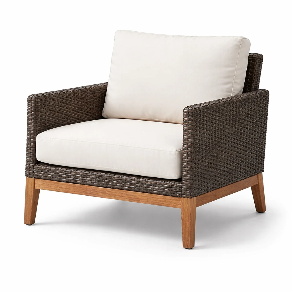Gartensessel Polyrattan mit Polster modern-Qavellor