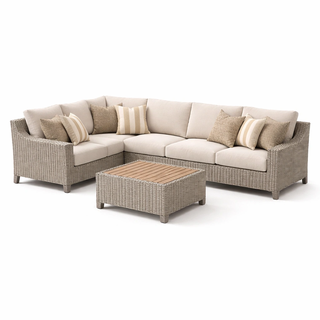 Lounge Sofa Set gross mit Tisch Polyrattan-Qavellor