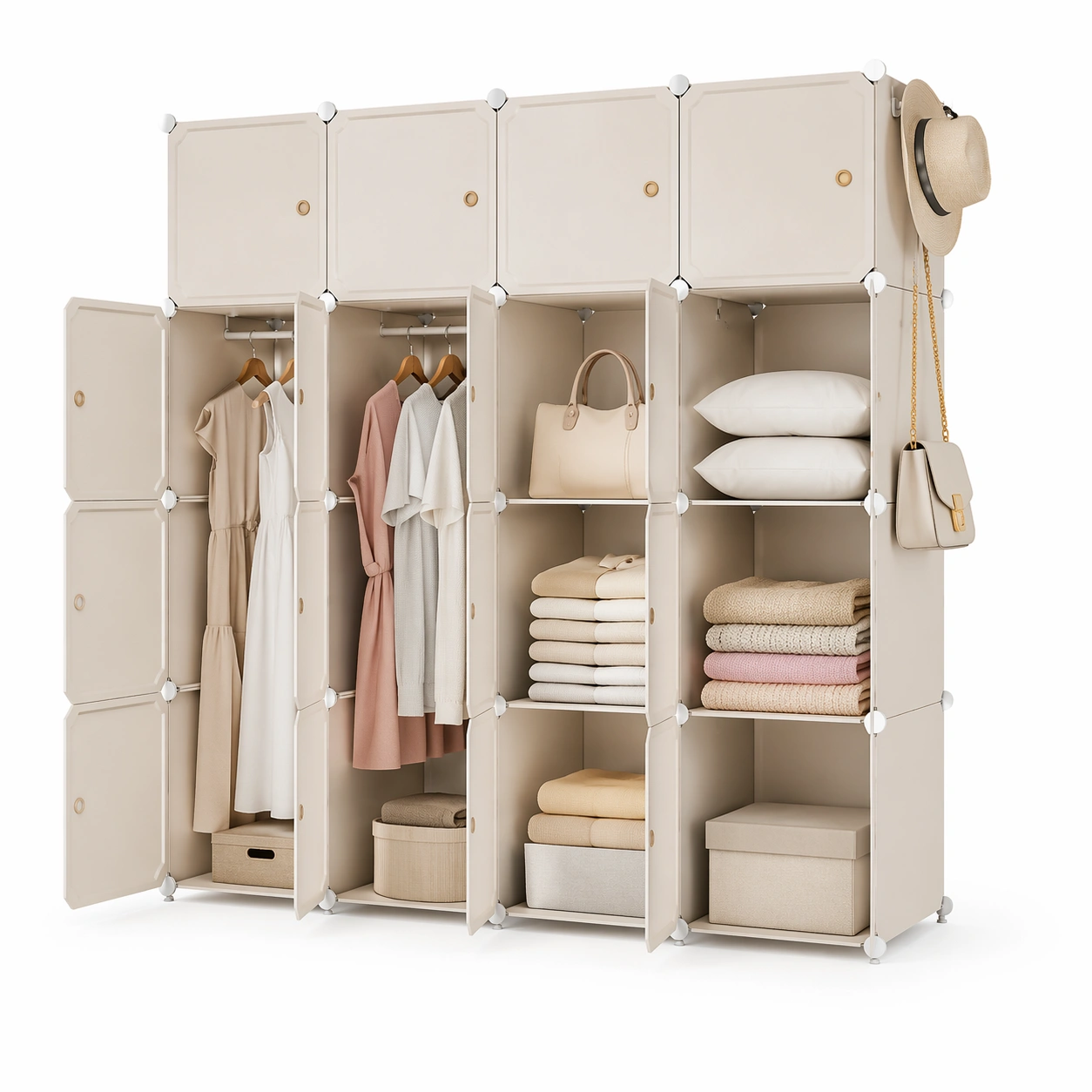 Modularer Kleiderschrank Kunststoff mit Tueren-Qavellor