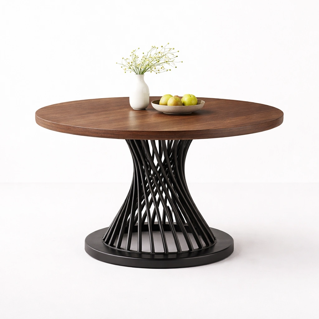 Esstisch rund Designer Metallgestell schwarz-Qavellor