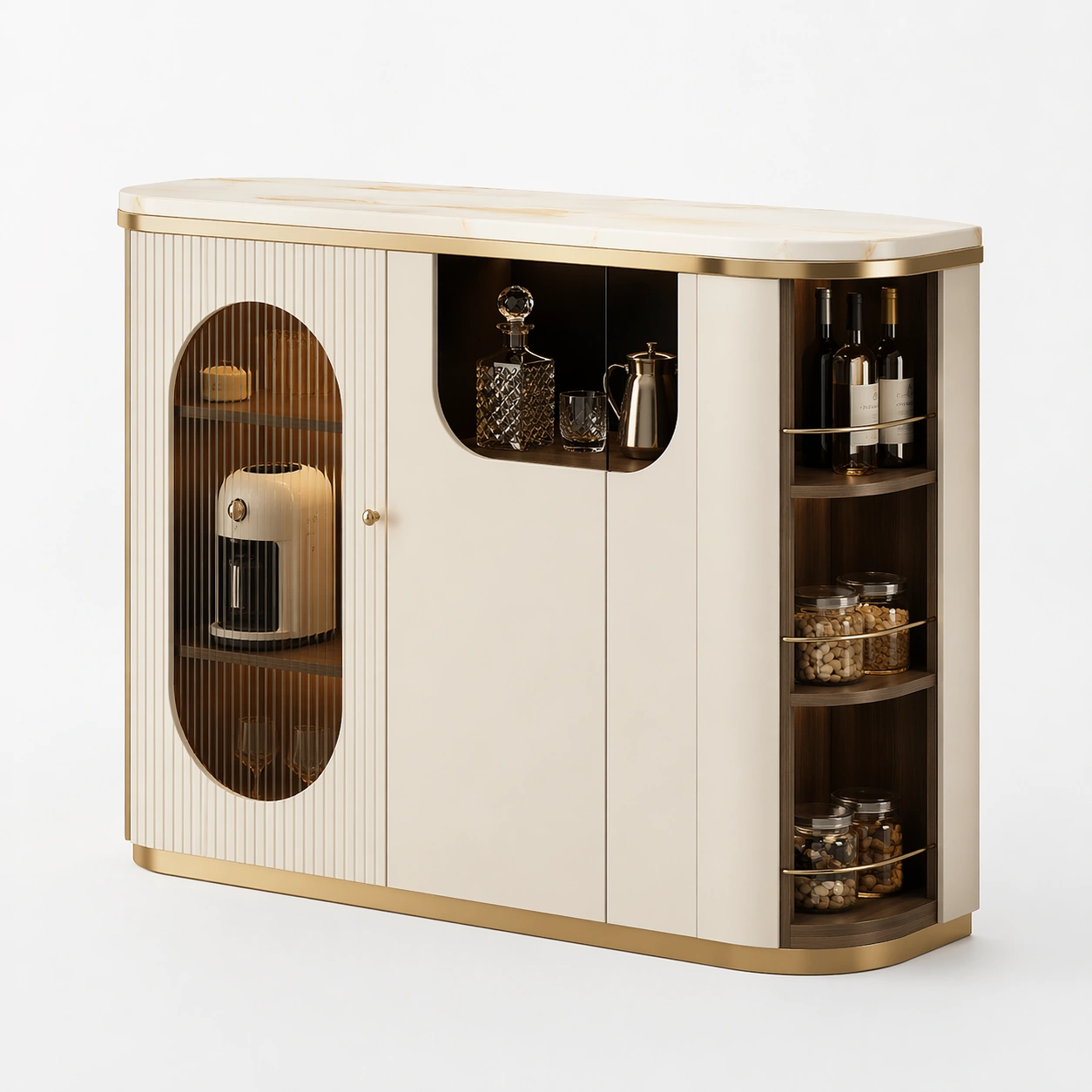 Sideboard mit Glas und Stauraum modern