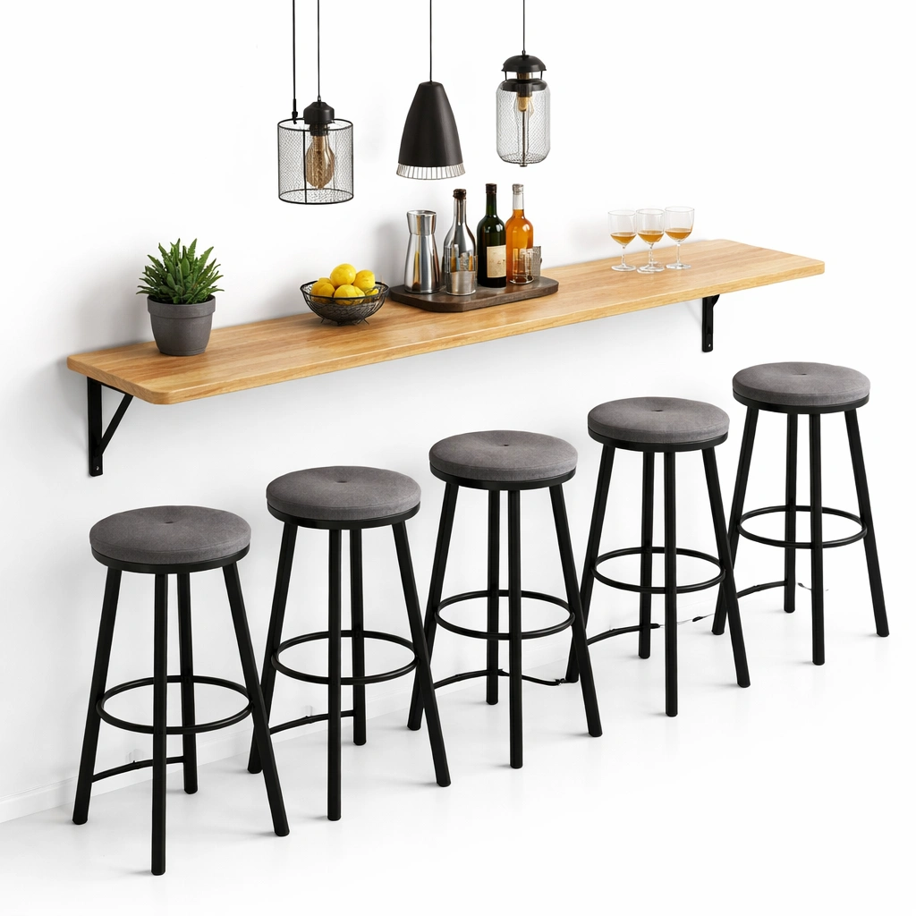 Wandtisch mit Barhockern Set modern