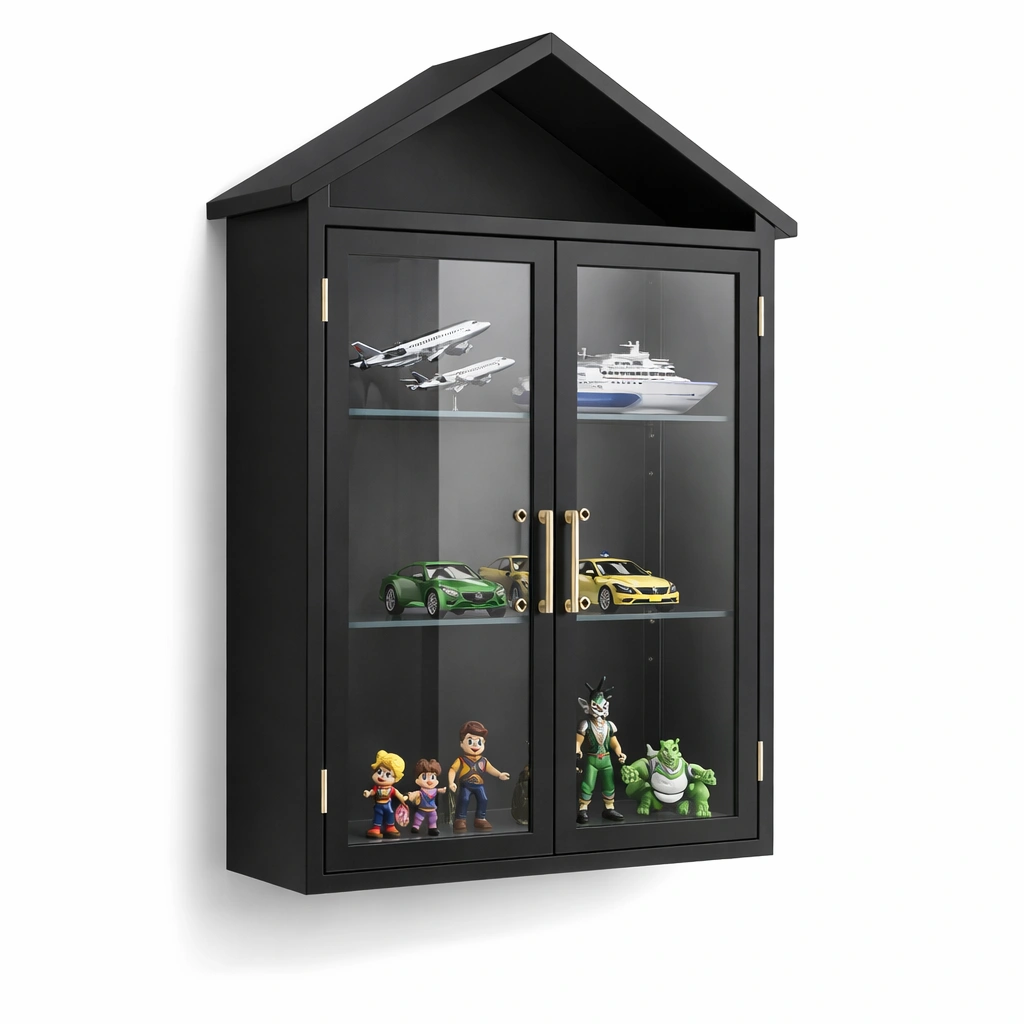 Wand Vitrine mit Glas Tueren modern