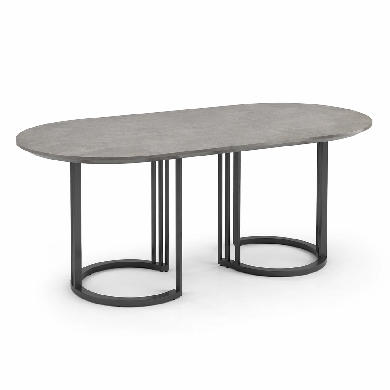 Esstisch oval mit Metallgestell modern