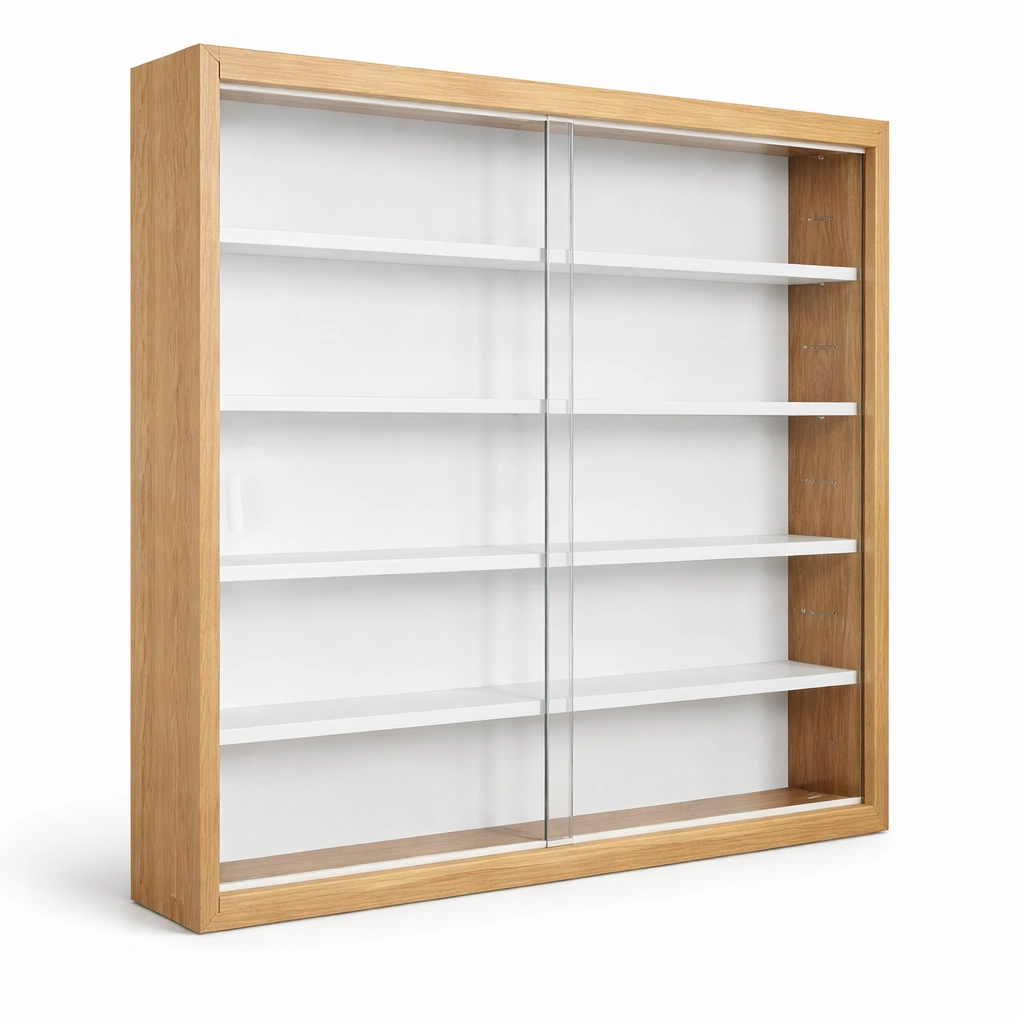 Wand Vitrine gross mit Glas Schiebetueren