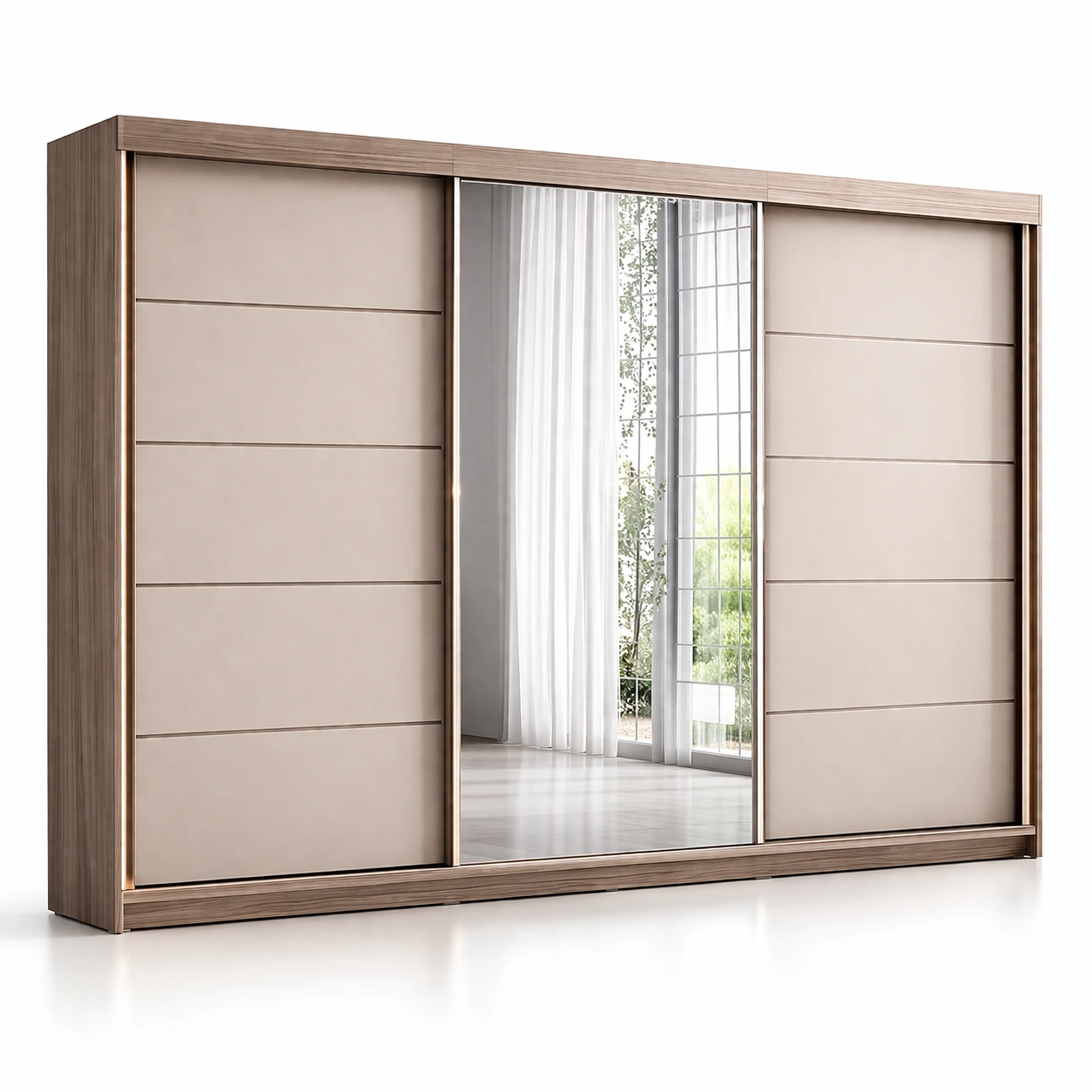 Grosser Kleiderschrank mit Schiebetueren Spiegel