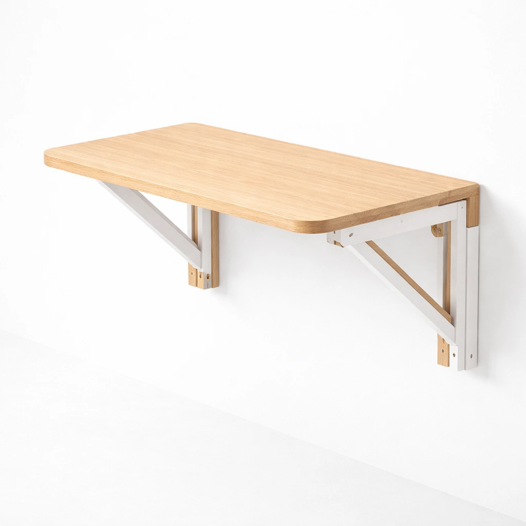 Klappbarer Wandtisch platzsparend Holzoptik
