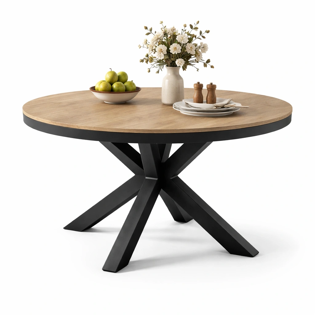 Esstisch rund mit Metallgestell modern