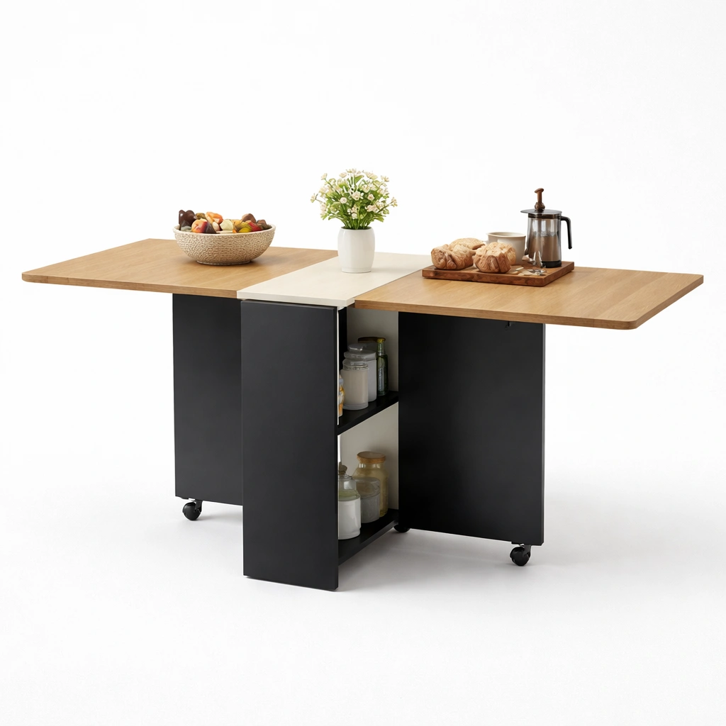 Klappbarer Esstisch mit Stauraum mobil