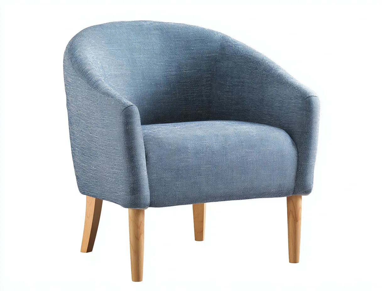 Fauteuil rembourré tissu 70x65x75 cm - Bleu - Style contemporain-Votadecor
