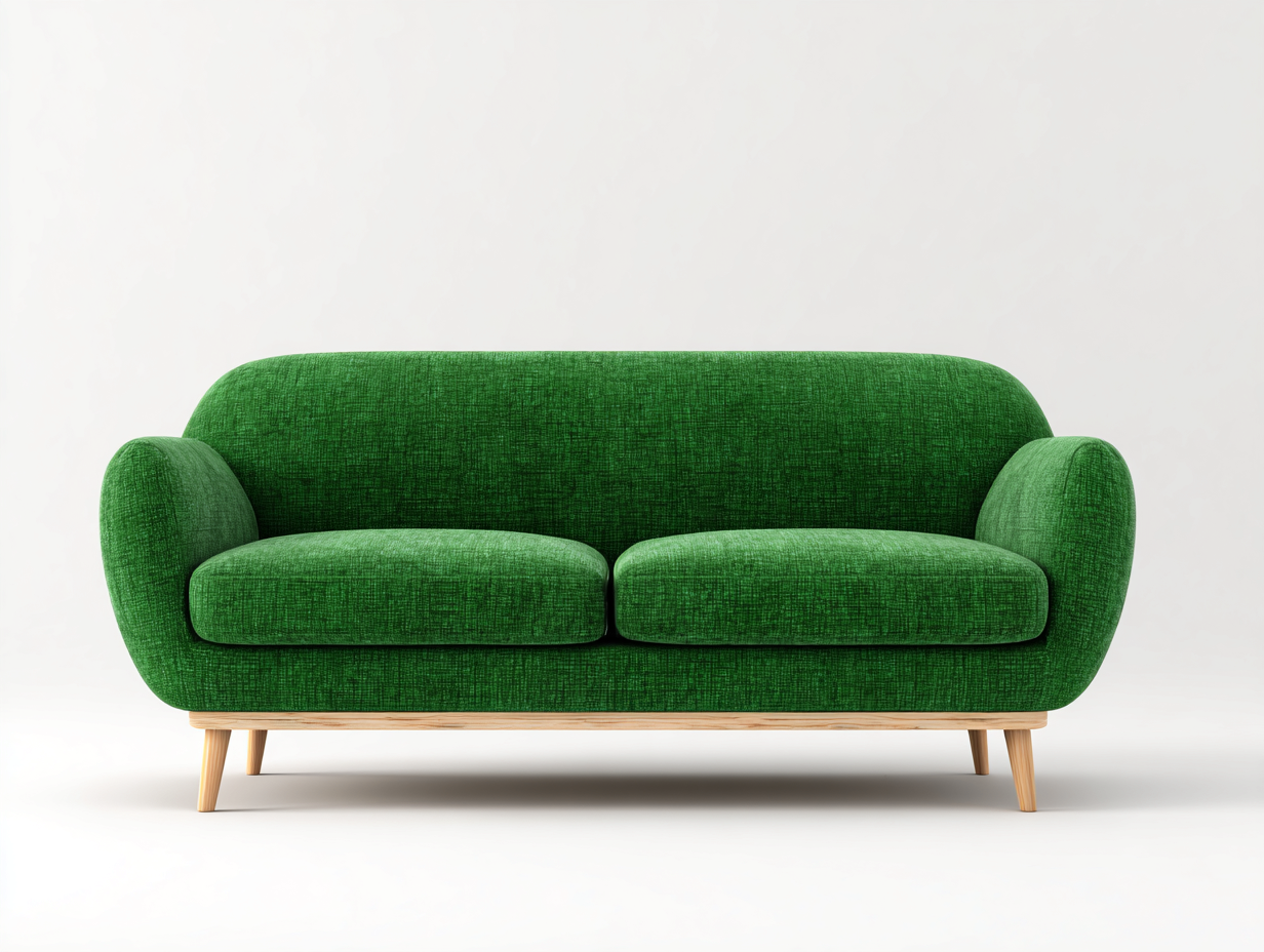 Canapé 2 places revêtement textile 180x85x80 cm - Vert foncé - Style contemporain pour intérieur-Votadecor