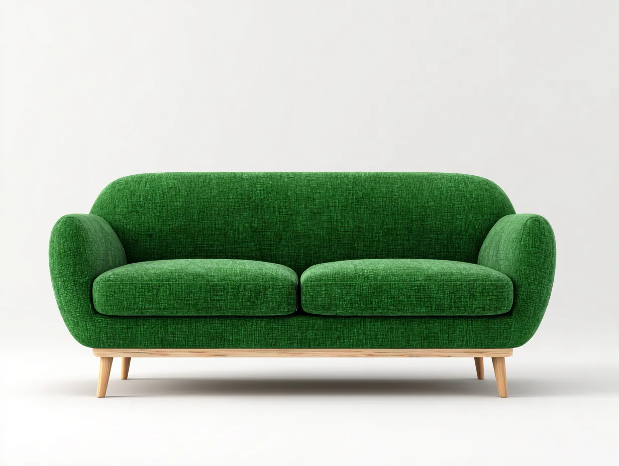 Canapé 2 places revêtement textile 180x85x80 cm - Vert foncé - Style contemporain pour intérieur-Votadecor