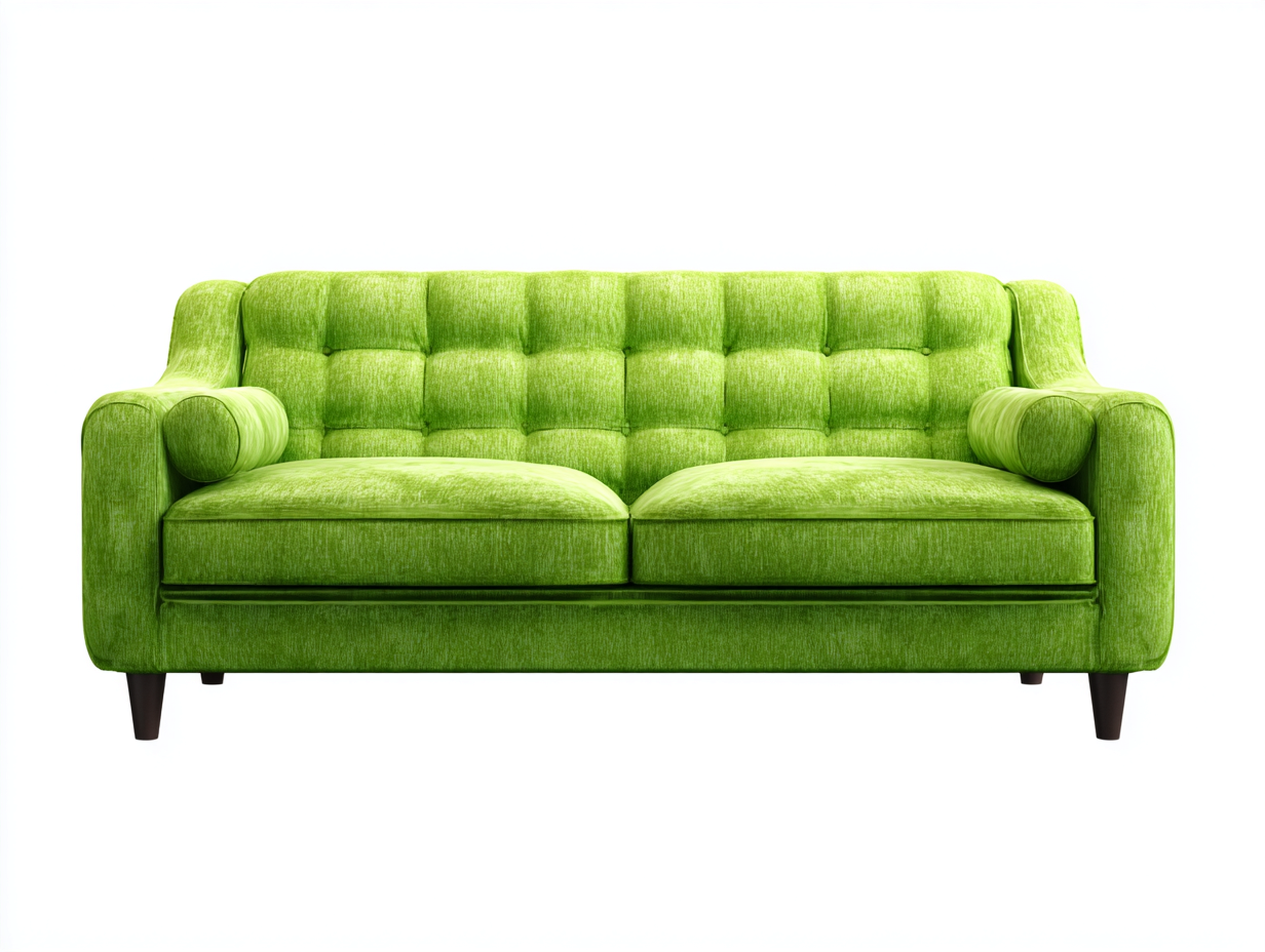 Canapé 2 places en tissu 135x85x80 cm - vert clair - design capitonné pour salon-Votadecor