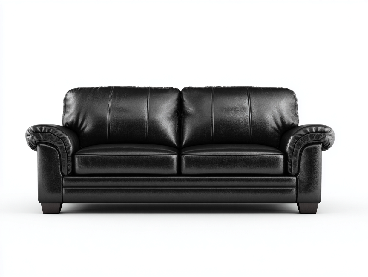 Canapé 2 places en simili cuir 190x95x85 cm - noir - confort classique-Votadecor