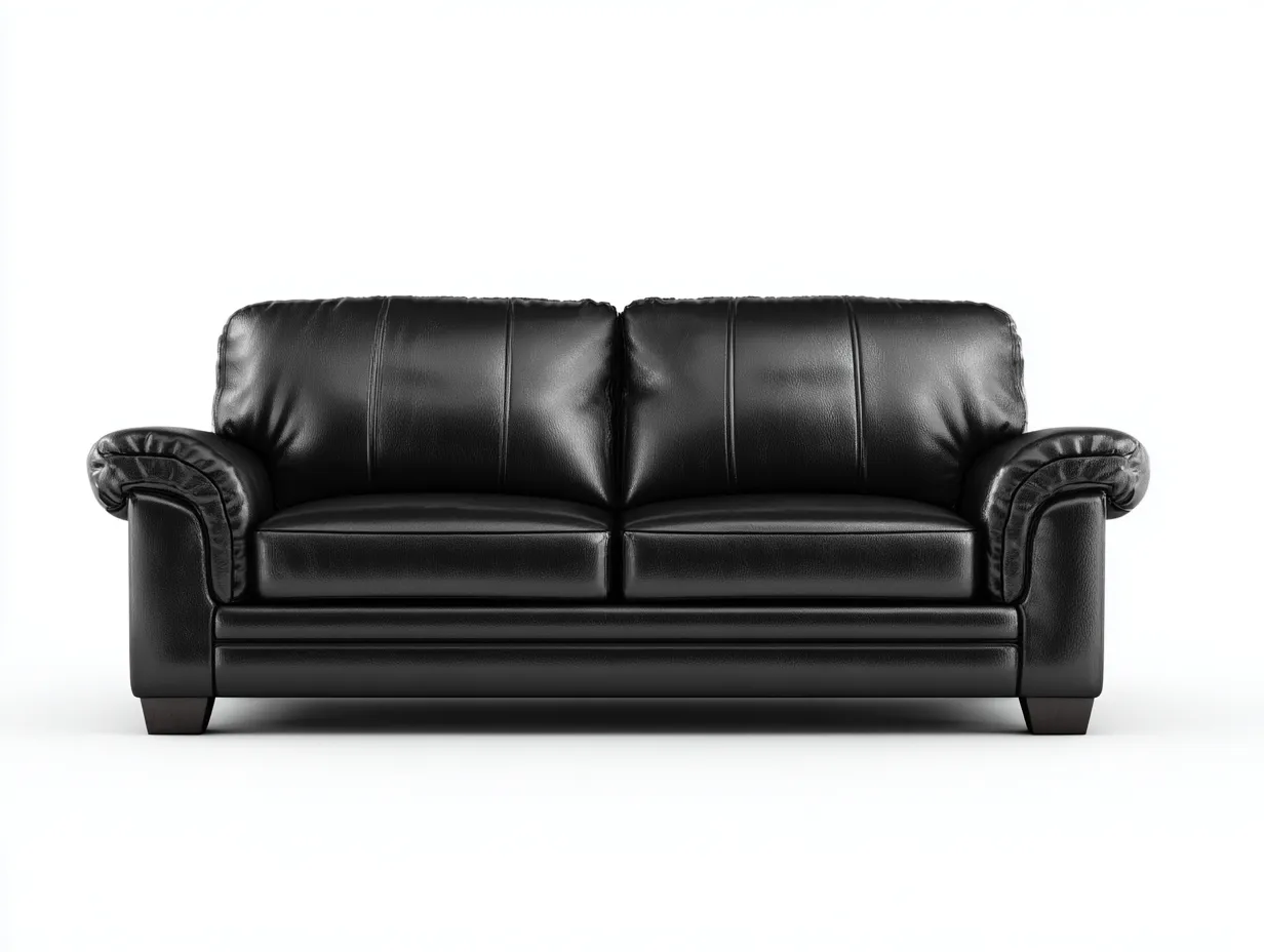 Canapé 2 places en simili cuir 190x95x85 cm - noir - confort classique-Votadecor