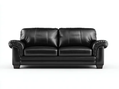 Canapé 2 places en simili cuir 190x95x85 cm - noir - confort classique-Votadecor