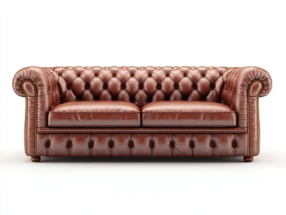 Canapé 2 places en simili cuir capitonné 180x90x75 cm - marron cognac - style classique-Votadecor