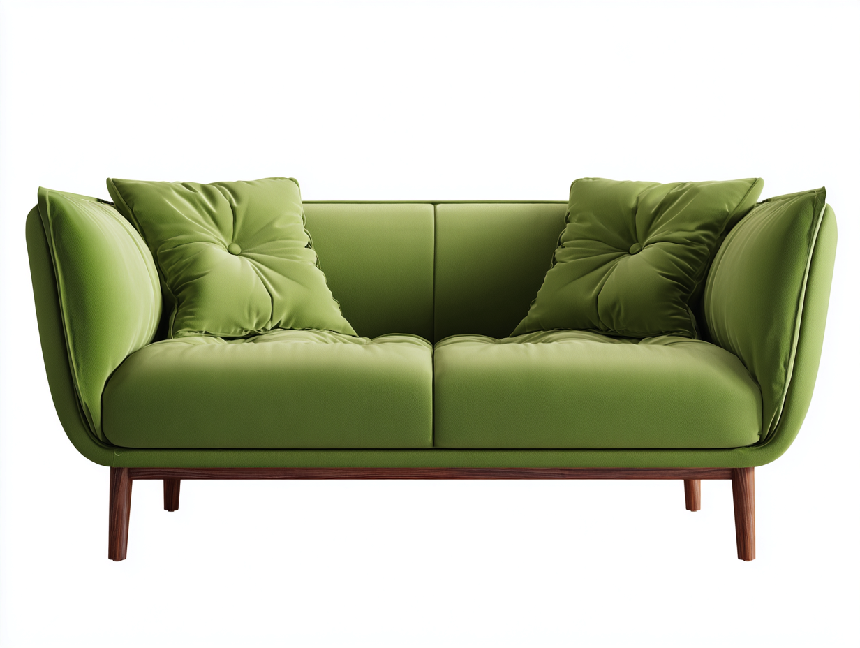 Canapé 2 places revêtement textile 170x85x80 cm - Vert - Style contemporain pour intérieur-Votadecor