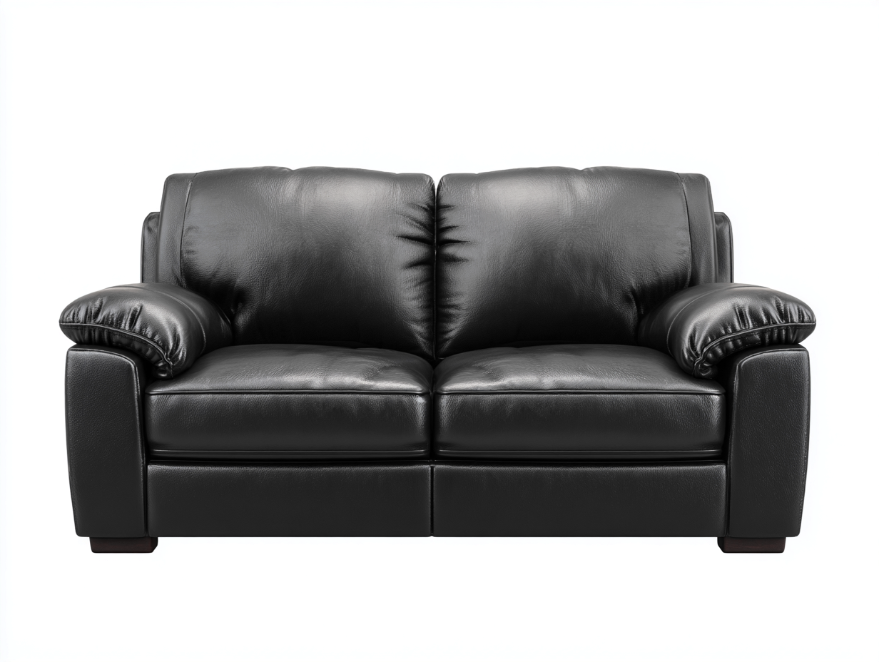 Canapé 2 places rembourré similicuir 180x95x85 cm - Noir - Confort quotidien-Votadecor