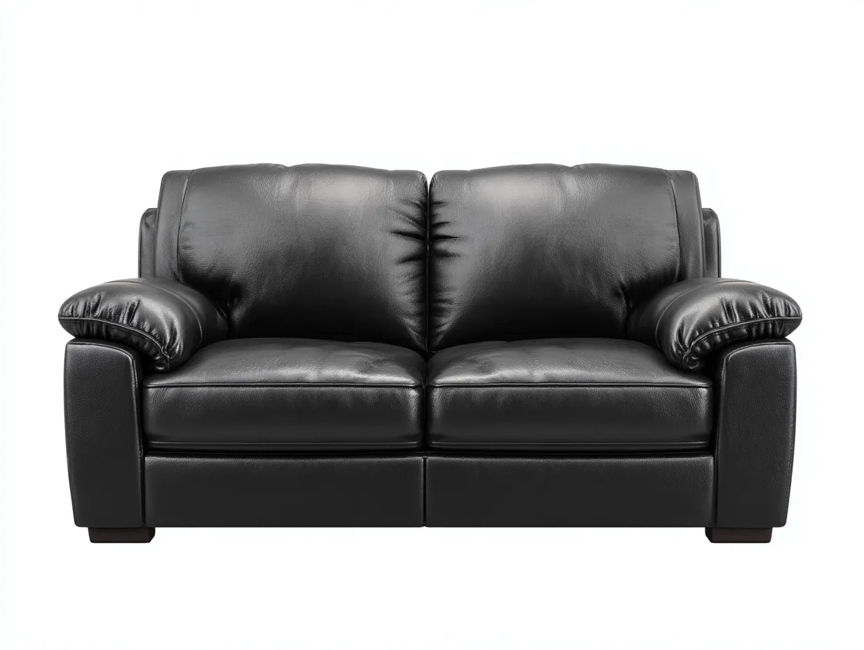 Canapé 2 places rembourré similicuir 180x95x85 cm - Noir - Confort quotidien-Votadecor