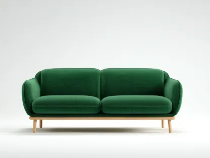 Canapé 2 places en tissu 135x82x76 cm - vert - style contemporain pour salon-Votadecor
