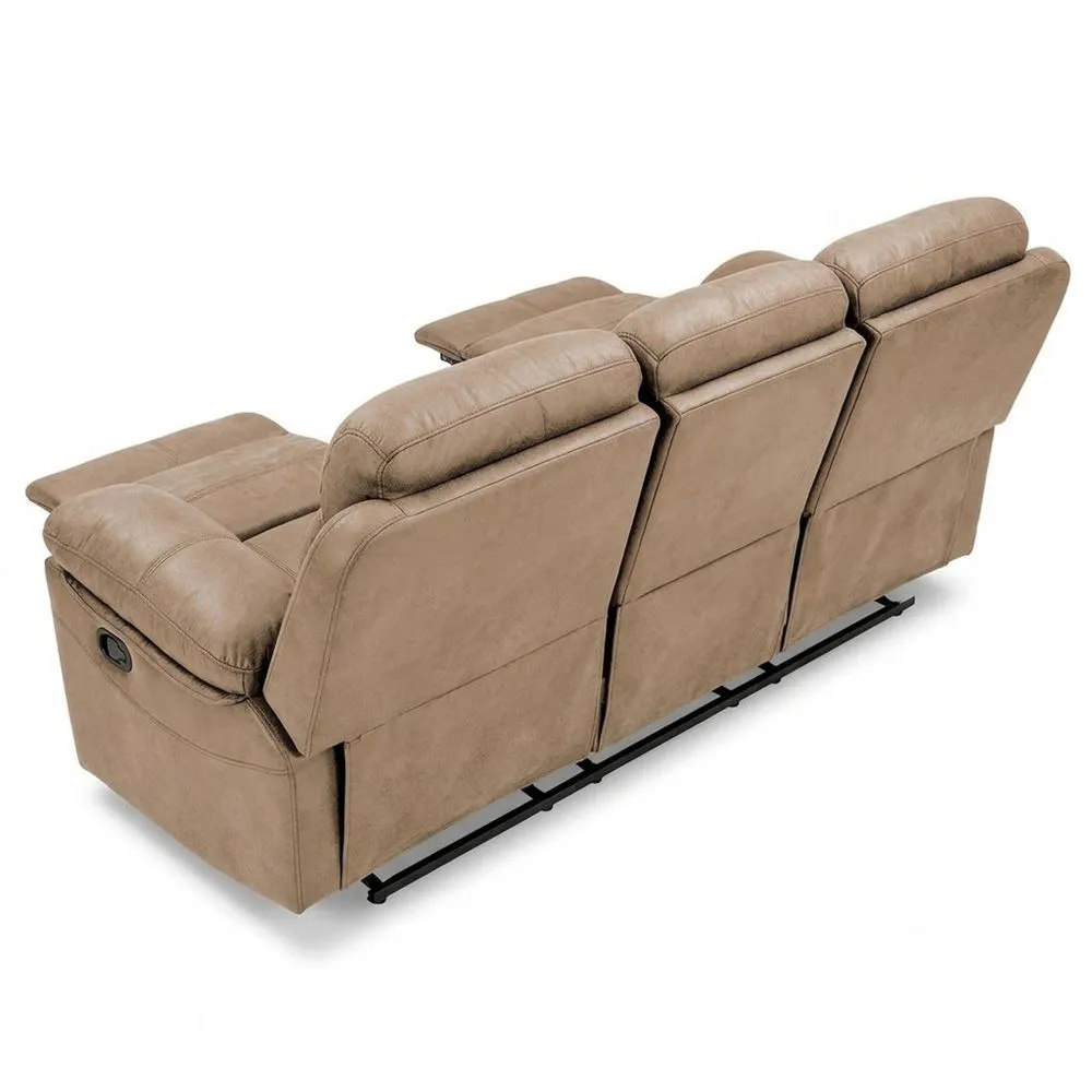 Sofá Relajante de 3 Plazas con Apertura Manual y Tejido de Piedra