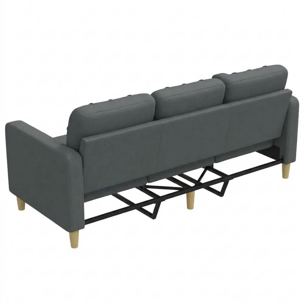 Sofá de Tela Gris Oscuro de 3 Plazas 180 cm