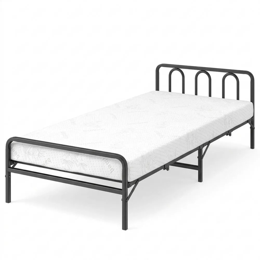 Cama Plegable con Colchón de Espuma Viscoelástica para Invitados, 200 x 90 cm