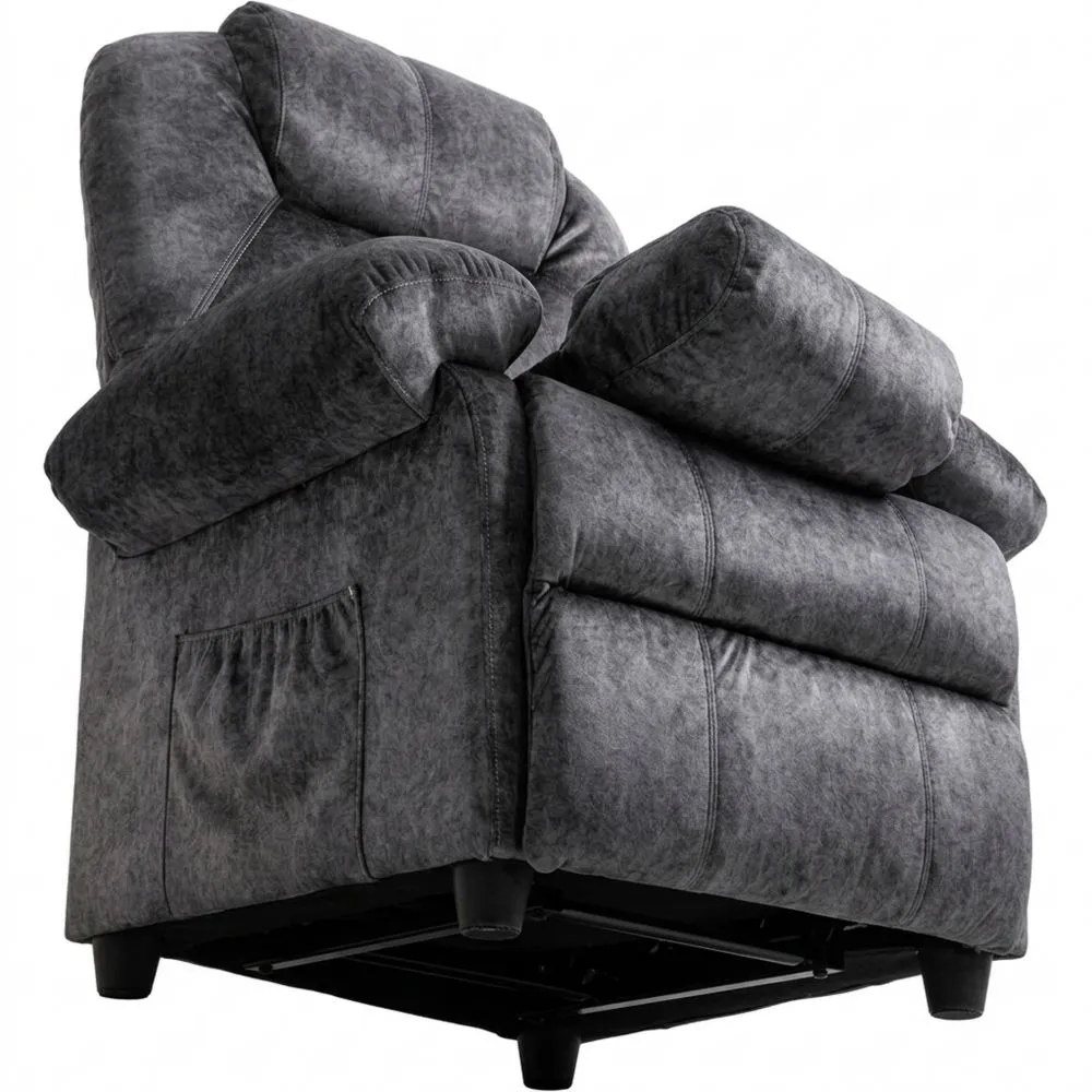 Sillón Reclinable Manual de Terciopelo con Reposabrazos