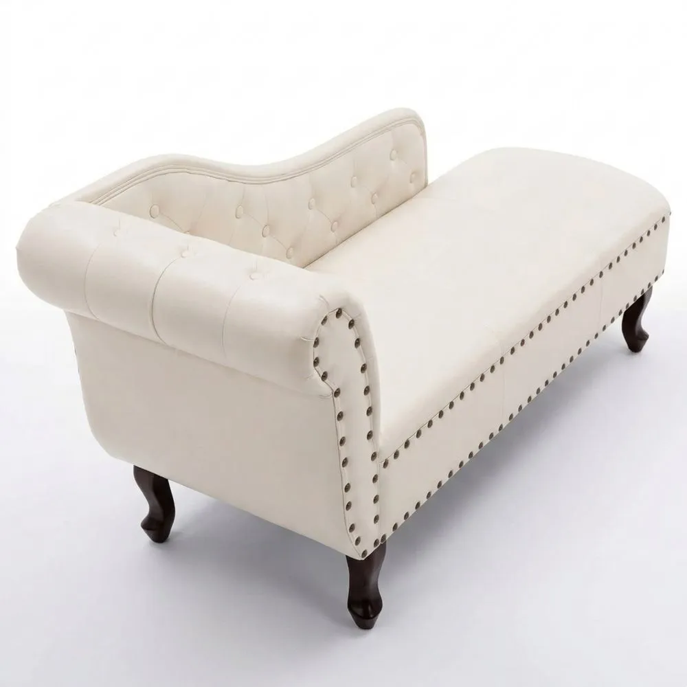 Diván de Piel Sintética Crema