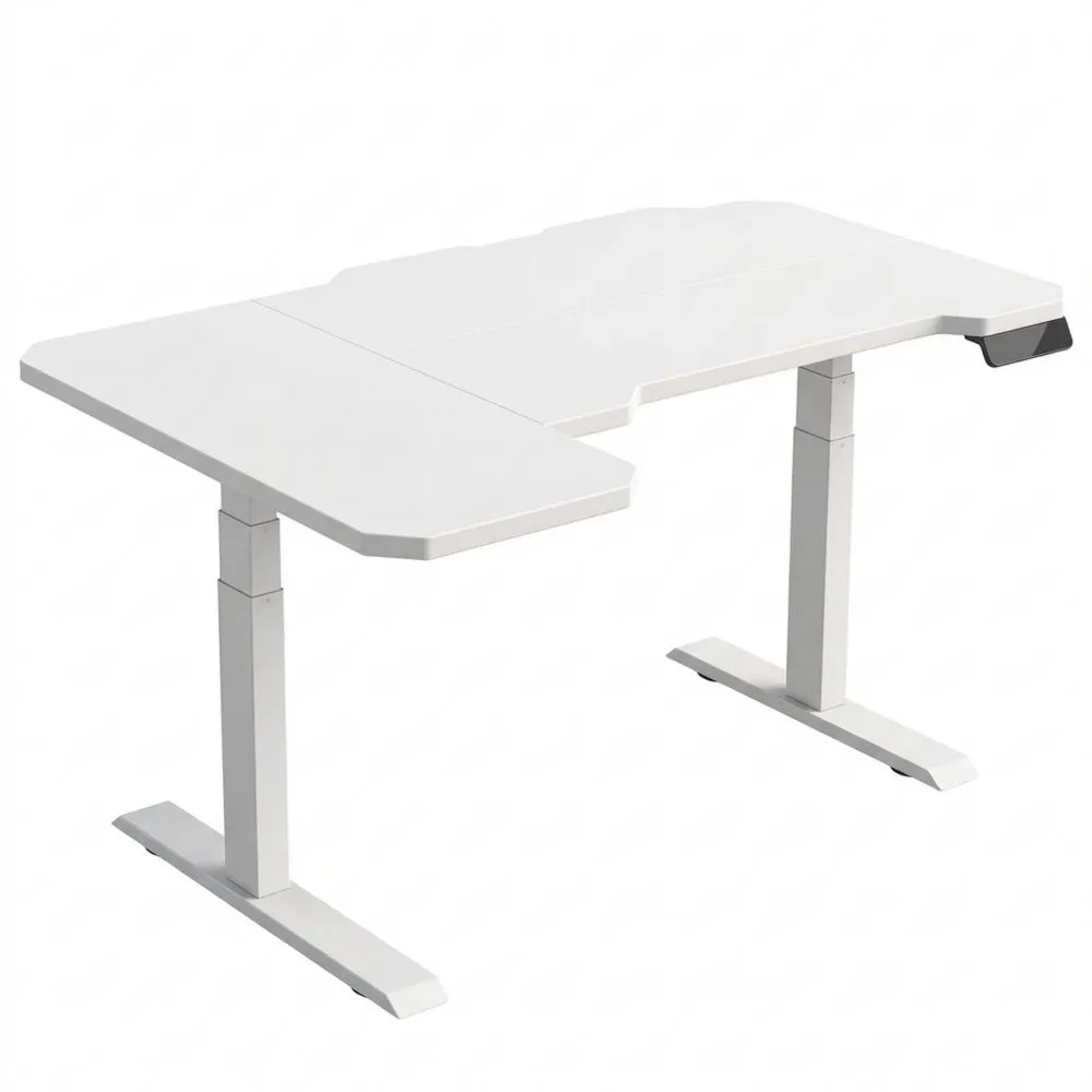 Escritorio de Esquina Ajustable en Altura 150 x 100 cm con Doble Motor y 4 Memorias