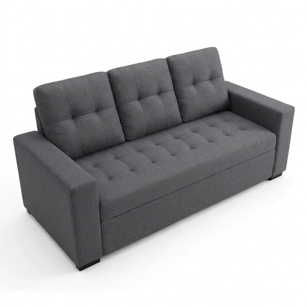 Sofá de 3 Plazas Moderno y Cómodo Tapizado en Gris