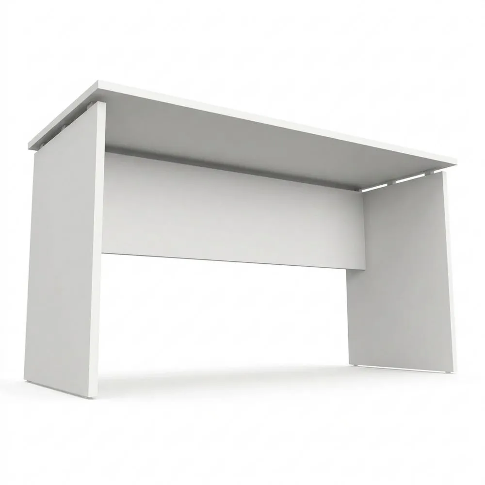 Mesa de Oficina Grande, Escritorio para Estudio, Mesa de Computadora, Color Blanco, 76 x 155 x 68 cm