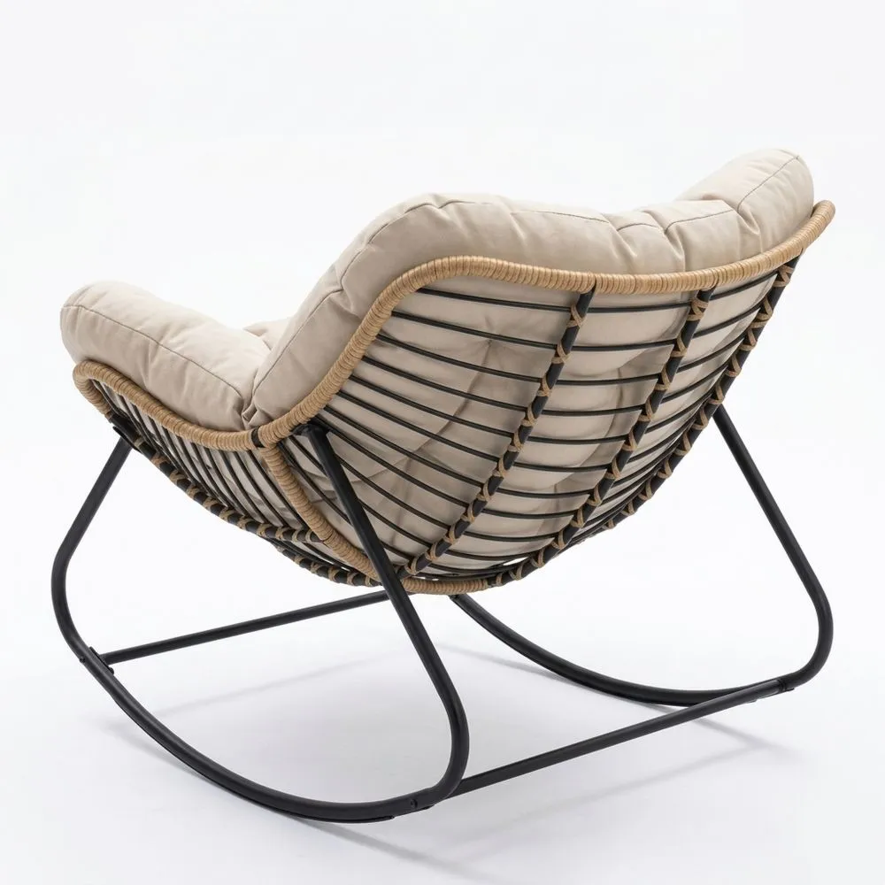 Silla colgante de ratán para exteriores e interiores, ideal para jardín y sala de estar