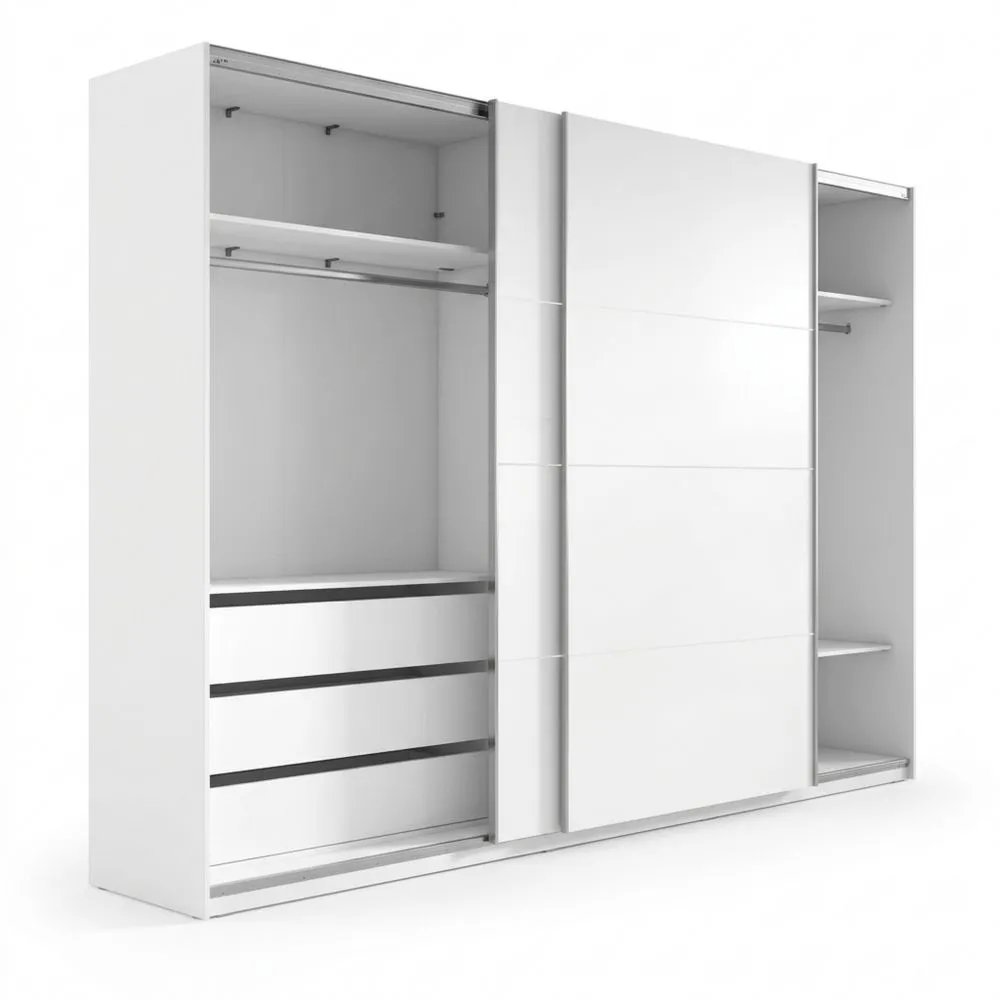 Armario de Dormitorio con Cajón Interno Grande y Puertas Correderas