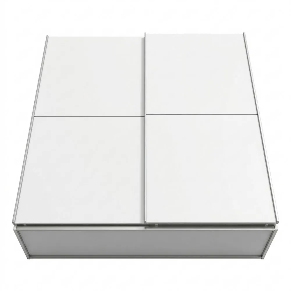 Armario moderno blanco con puertas correderas y estantes 170x190x61 cm
