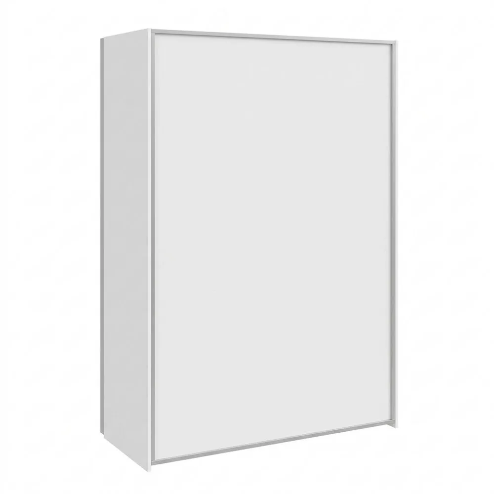 Armario moderno blanco con puertas correderas y baldas, 120x190x61 cm