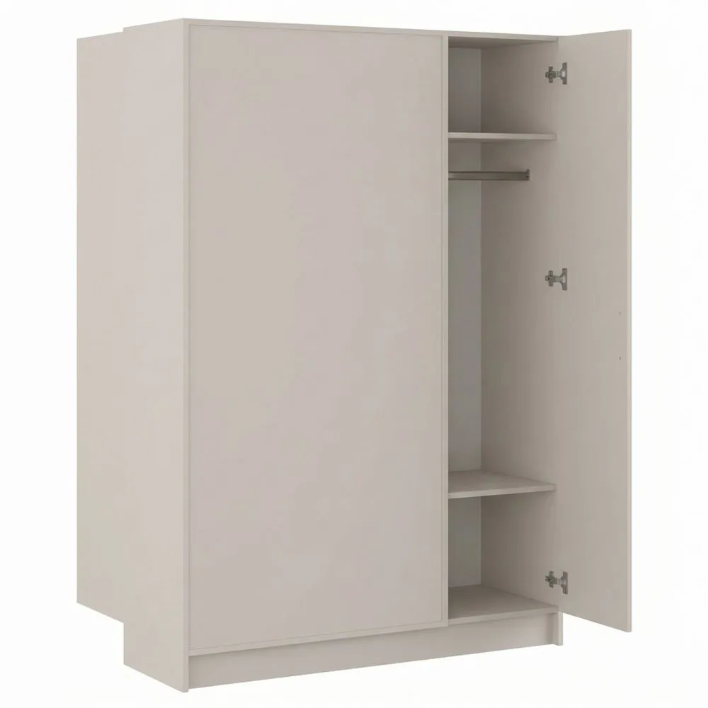 Armario Auxiliar Multifuncional con Tres Puertas y Cuatro Estantes, Beige, 108x180x35 cm