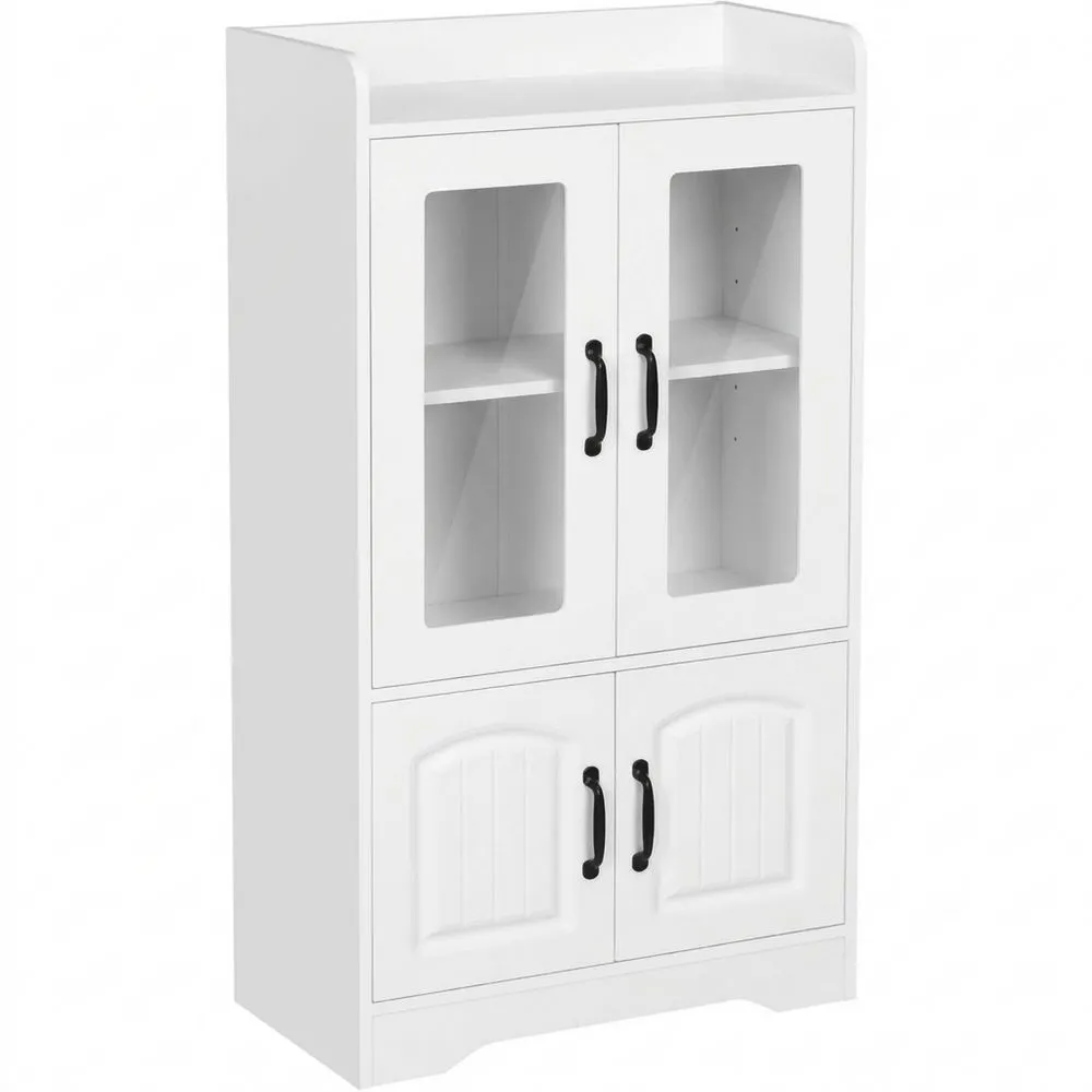 Vitrina Moderna con Puertas de Cristal y Estante Ajustable para Oficina o Dormitorio