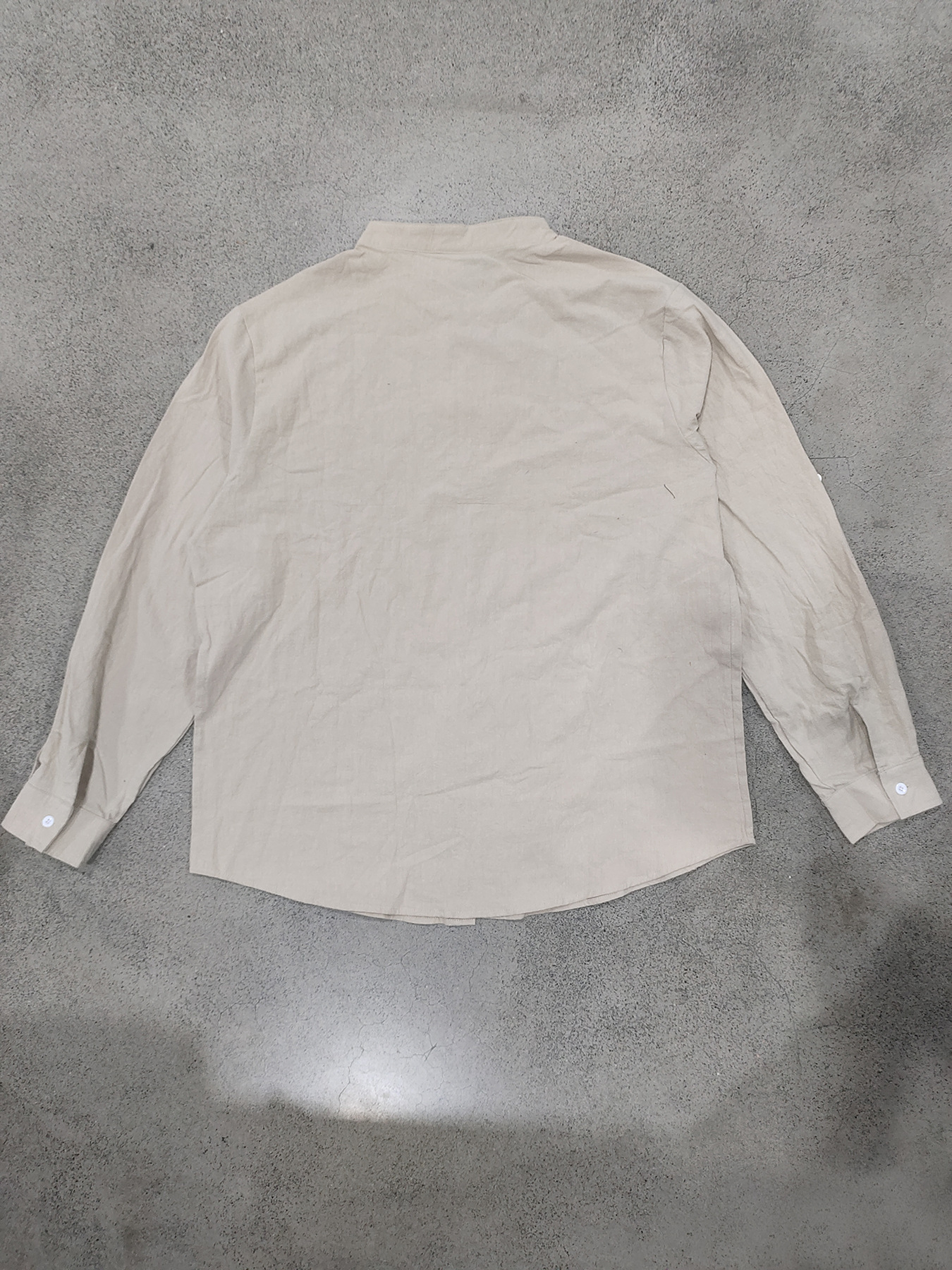 Men's stand-up collar casual loose linen shirt